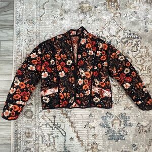 Simply Southern Reversible Black Floral Puffer Jacket